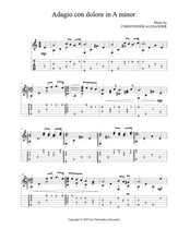 Adagio con dolore in A minor Guitar and Fretted sheet music cover